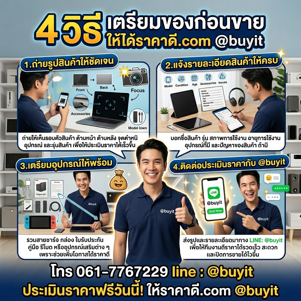 4 วิธีเตรียมของก่อนขายคอมสำนักงาน ติดต่อ Line @buyit